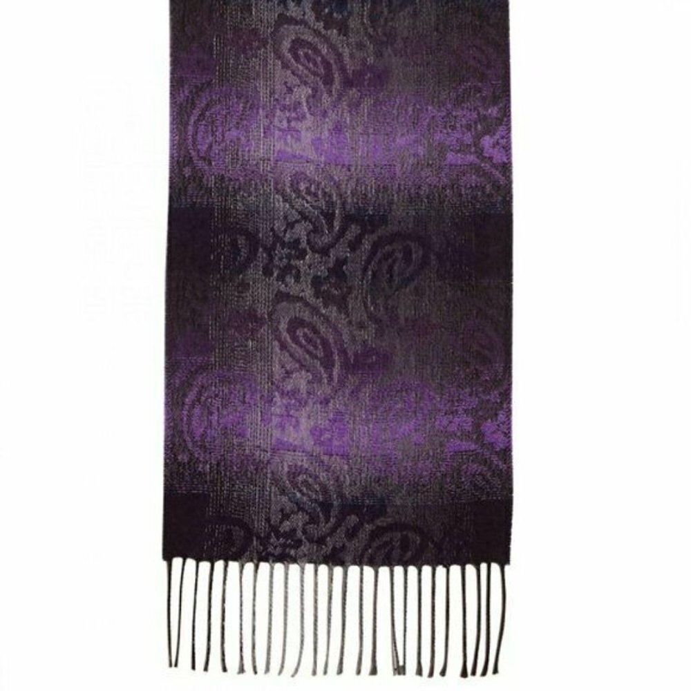 Steve Madden‎ Womens One Size Ombre Paisley Muffler Scarf in Purple C4054 $42